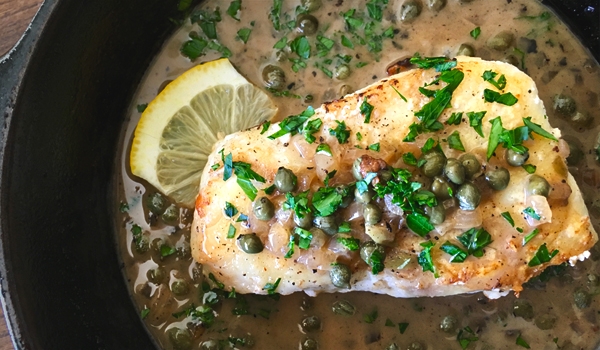 Piccata with Cod, Halibut, or Sole